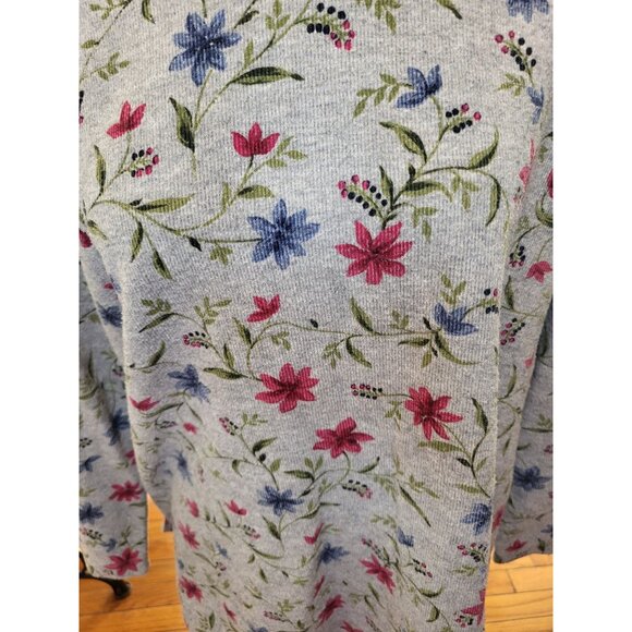 Bobbi Brooks Vintage 90s 00s Ribbed Floral Layered Look Tunic 18/20 Cottage - Picture 5 of 7